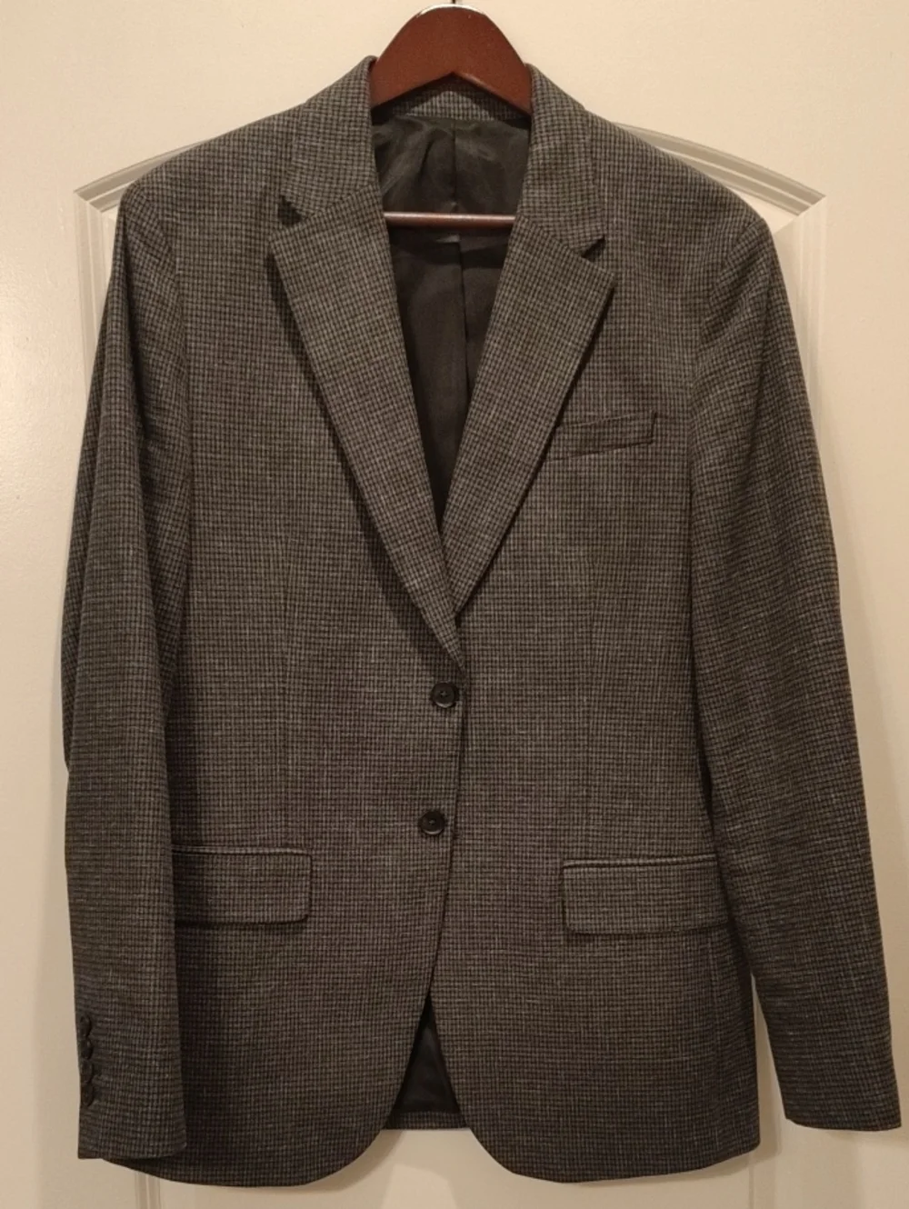 Men's Gray Houndstooth Blazer - Classic Tailored Fit. Calvin Klein